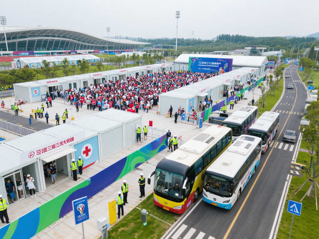 世界杯官方球迷村完成封顶,将容纳三万人 世界杯官方球迷村完成封顶,将容纳三万人